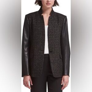 DKNY Black and Gray Textured blazer